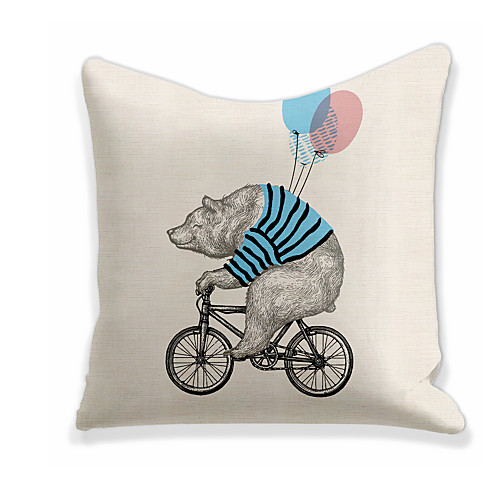 

1 pcs Linen Pillow Cover, Print Square Zipper Polyester Traditional Classic