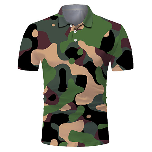 

Men's Hunting T-shirt Short Sleeve Outdoor Summer Quick Dry Breathability Wearable Soft Camo / Camouflage Polyester Camouflage Red Camouflage Blue White Army Green Camouflage
