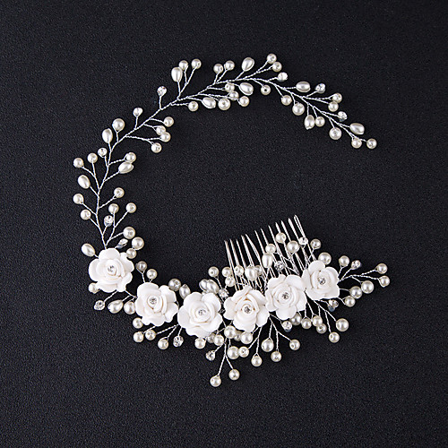 

Women's Hair Combs For Birthday Party Festival Alloy White 1pc