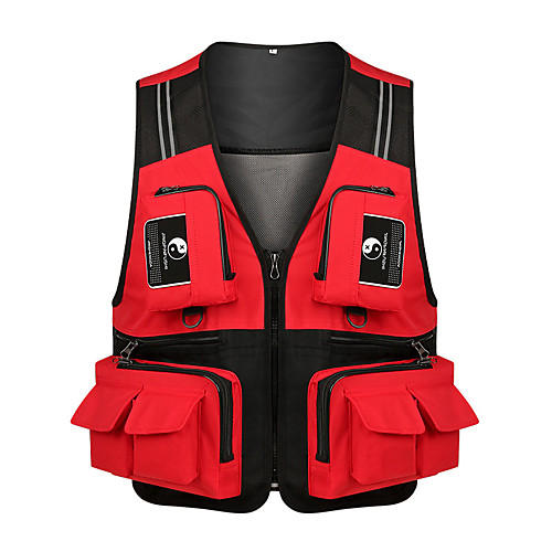 

Men's Hiking Vest / Gilet Fishing Vest Military Tactical Vest Sleeveless V Neck Vest / Gilet Jacket Top Outdoor Lightweight Breathable Quick Dry Sweat wicking Autumn / Fall Spring Polyester Solid