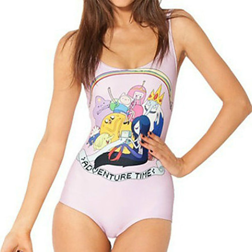 

Women's One Piece Monokini Swimsuit Tummy Control Open Back Slim Letter Dusty Rose Swimwear Bodysuit Strap Bathing Suits New Fashion Lady / Party / Print