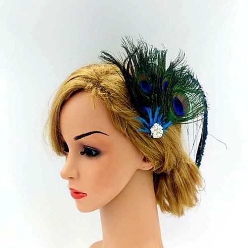 

Elegant Retro Feathers Headpiece with Feather / Crystals 1 Piece Special Occasion / Party / Evening Headpiece