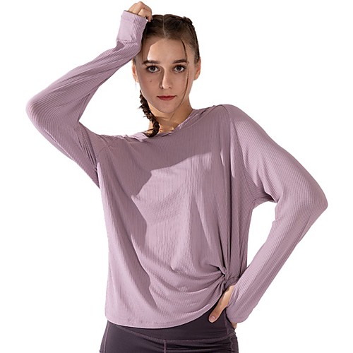 

Women's Long Sleeve Running Shirt Tee Tshirt Top Athletic Athleisure Summer Elastane Moisture Wicking Quick Dry Breathable Yoga Fitness Gym Workout Running Training Sportswear Solid Colored Normal