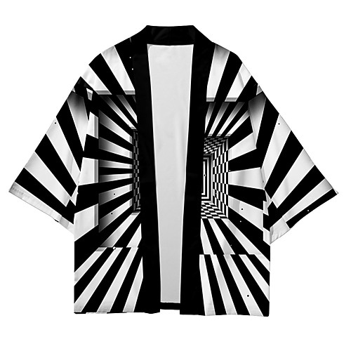 

Men's Shirt 3D Print Optical Illusion 3D Print Short Sleeve Casual Tops Casual Fashion Breathable Comfortable Black