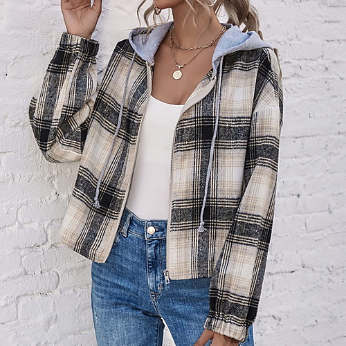 

Women's Print Fall & Winter Jacket Short Daily Long Sleeve Polyster Coat Tops Blue
