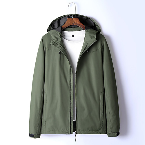 

Men's Hiking Softshell Jacket Hiking Windbreaker Long Sleeve Jacket Top Outdoor Waterproof Lightweight Breathable Quick Dry Spring Summer ArmyGreen Black Red Fishing Climbing Camping / Hiking / Caving