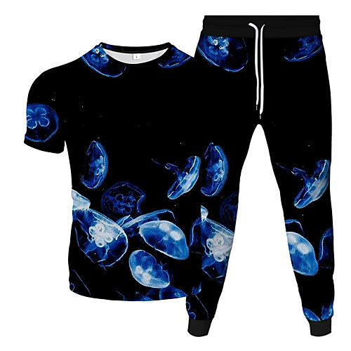

Women's Men's 2 Piece Tracksuit Sweatsuit Street Casual 2pcs Summer Short Sleeve Moisture Wicking Breathable Soft Gym Workout Running Jogging Training Exercise Sportswear Normal Black / Red Black