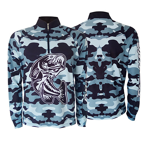 

Men's Fishing Jacket Skin Coat Outdoor UPF50 Quick Dry Lightweight Breathable Jacket Autumn / Fall Spring Summer Fishing Camping & Hiking Cycling / Bike Camouflage / Ice Silk / Long Sleeve