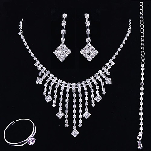 

Women's Jewelry Set Elegant Classic Earrings Jewelry Silver For Wedding Anniversary Party Evening 1 set