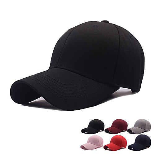 

Cotton Baseball Cap Running Cap Sun Hat Women's Men's Hat Solid Colored Adjustable Sun Protection Lightweight for Fitness Baseball Running Autumn / Fall Spring Summer White Black Red / Breathable