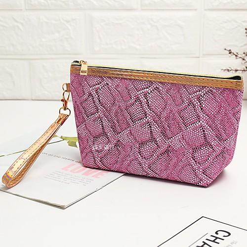 

Women's Bags Polyester Cosmetic Bag Zipper Sequin Date Going out Evening Bag Handbags White Black Red Blushing Pink