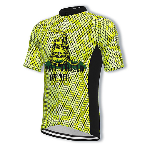 

21Grams Men's Short Sleeve Cycling Jersey Spandex Yellow Bike Top Mountain Bike MTB Road Bike Cycling Breathable Quick Dry Sports Clothing Apparel / Athleisure
