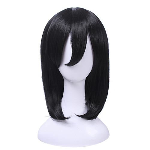 

Wig Mikasa Ackerman Cosplay Wigs Attack on Titan Cosplay Black Straight Bob Wig Heat Resistant Synthetic Hair Halloween
