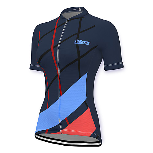 

21Grams Women's Short Sleeve Cycling Jersey Spandex Blue Bike Top Mountain Bike MTB Road Bike Cycling Breathable Sports Clothing Apparel / Stretchy / Athleisure