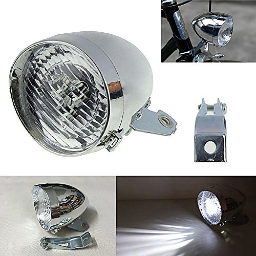

3 led classical cool silver vintage cycling front light for bicycle headlight retro bike fog head lamp night riding safety headlamp with bracket