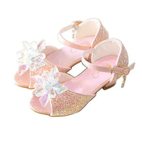 

Girls' Sandals Flower Girl Shoes Princess Shoes School Shoes Rubber PU Little Kids(4-7ys) Big Kids(7years ) Daily Party & Evening Walking Shoes Rhinestone Buckle Sequin White Pink Spring Summer