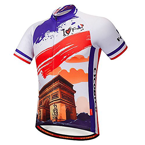 

men's cycling jersey short sleeve italy,france,spain,reflective,light,breathable and quick drying (cy607s, chest 37-39- medium)