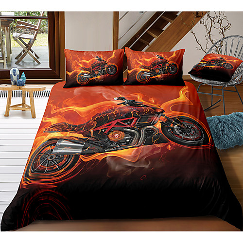 

Moto 3-Piece Duvet Cover Set Hotel Bedding Sets Comforter Cover with Soft Lightweight Microfiber, Include 1 Duvet Cover, 2 Pillowcases for Double/Queen/King(1 Pillowcase for Twin/Single)