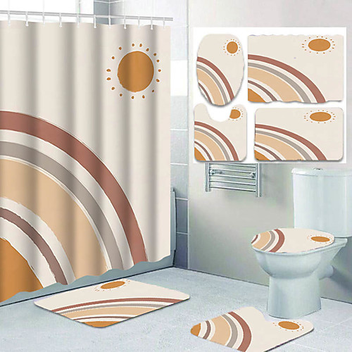 

Bathroom Shower Curtains & Hooks Casual Polyester Waterproof