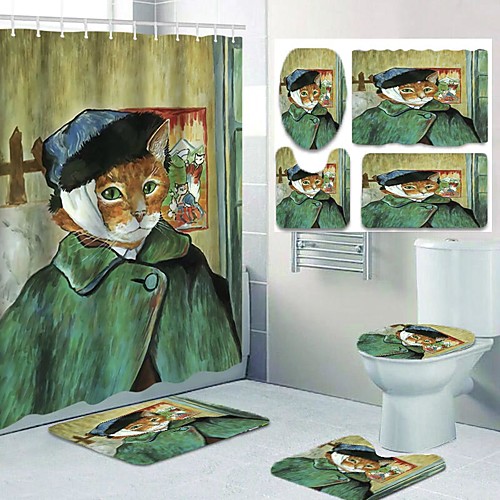 

Bathroom Shower Curtains & Hooks Casual Polyester Waterproof