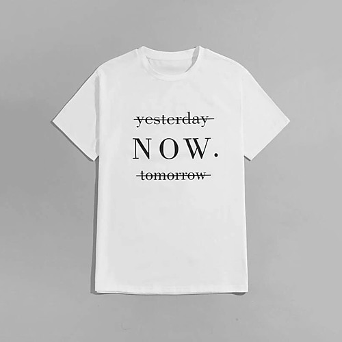 

Men's Unisex T shirt Hot Stamping Letter Plus Size Print Short Sleeve Casual Tops 100% Cotton Basic Casual Fashion White