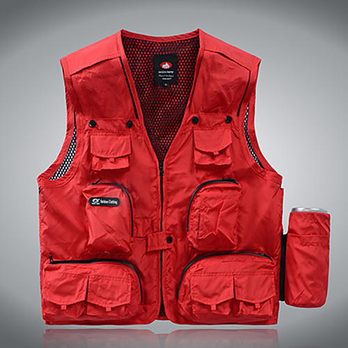 

Men's Hiking Vest / Gilet Fishing Vest Military Tactical Vest Sleeveless V Neck Vest / Gilet Jacket Top Outdoor Lightweight Breathable Quick Dry Sweat wicking Autumn / Fall Spring Polyester Solid