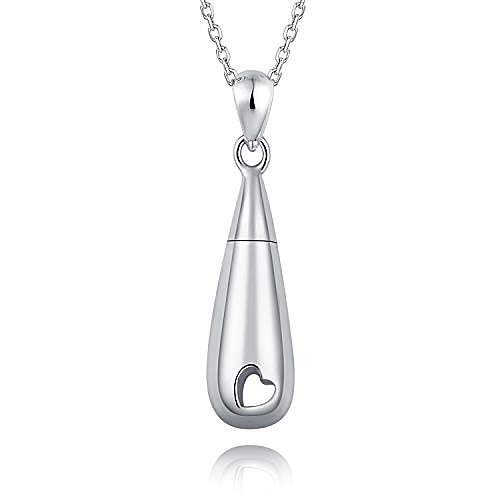 

925 sterling silver urn pendant necklace teardrop cremation jewelry for ashes memorial keepsake for women