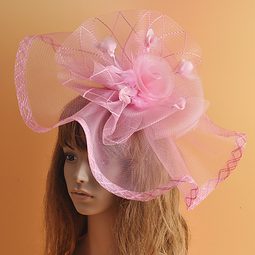 

Retro Pearl Tulle Fascinators with Feather / Flower 1 Piece Special Occasion / Party / Evening Headpiece