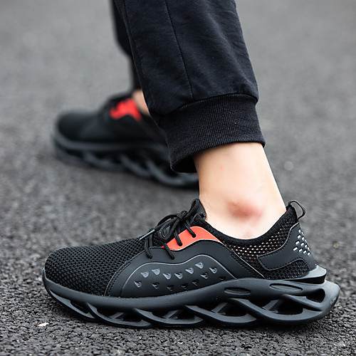 

Men's Trainers Athletic Shoes Lightweight Outdoor Safety Shoes Tissage Volant Breathable Non-slipping Wear Proof Black Green Gray Summer