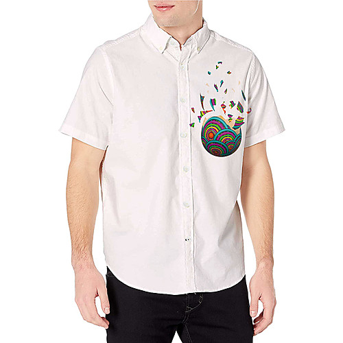 

Men's Shirt 3D Print Graphic Prints Egg Print Short Sleeve Daily Tops Casual Designer White