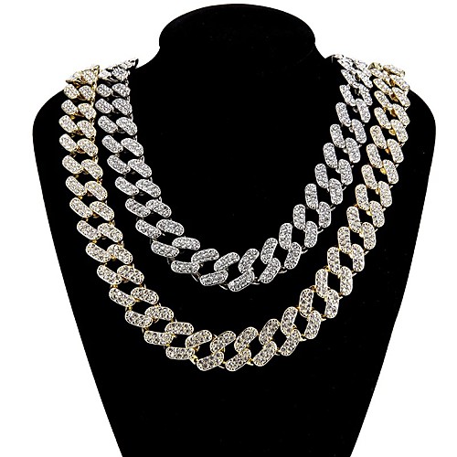 

Men's Necklace Cuban Link Friends Trendy Alloy Gold Silver 50 cm Necklace Jewelry 1pc For Birthday Party