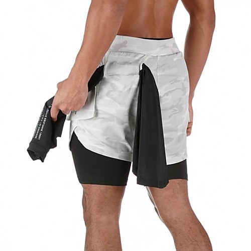 

Men's Sports & Outdoors Sporty Breathable Cycling Quick Dry Sports Fitness Gym Active Shorts Pants Camouflage Solid Colored Short Sporty Drawstring Stripe White Black Dark Gray