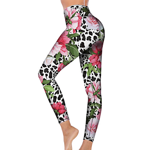 

21Grams Women's High Waist Yoga Pants Cropped Leggings Tummy Control Butt Lift Breathable Pink Fitness Gym Workout Running Sports Activewear High Elasticity