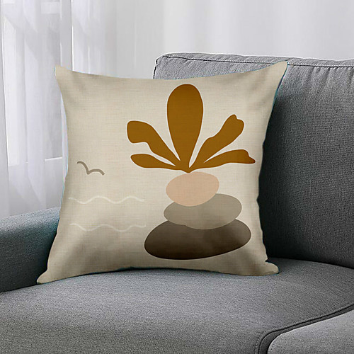 

Double Side 1 Pc Leaf Cushion Cover Print 45x45cm Linen for Sofa Bedroom