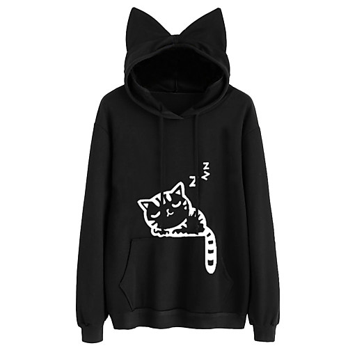 

Inspired by Cosplay Cat Hoodie Spandex Cat Printing Top For Women's