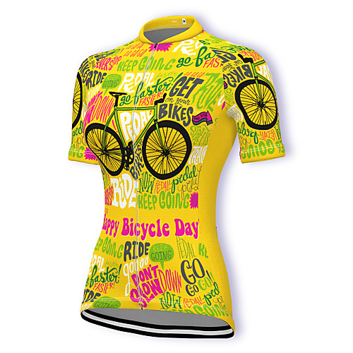 

21Grams Women's Short Sleeve Cycling Jersey Spandex Dark Pink Yellow Orange Bike Top Mountain Bike MTB Road Bike Cycling Breathable Sports Clothing Apparel / Stretchy / Athleisure