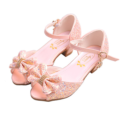 

Girls' Sandals Flower Girl Shoes Princess Shoes School Shoes Rubber PU Little Kids(4-7ys) Big Kids(7years ) Daily Party & Evening Walking Shoes Rhinestone Sparkling Glitter Buckle White Pink Fall