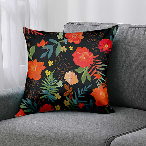 

1 Pc Floral&Plants Cushion Cover Double Side Print 45x45cm Linen for Sofa Bedroom