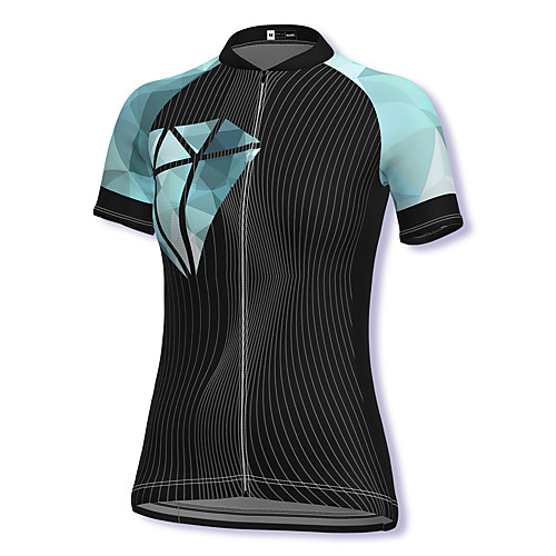 

21Grams Women's Short Sleeve Cycling Jersey Spandex Black Stripes Bike Top Mountain Bike MTB Road Bike Cycling Breathable Sports Clothing Apparel / Stretchy / Athleisure