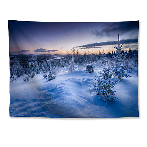 

Wall Tapestry Art Decor Blanket Curtain Hanging Home Bedroom Living Room Polyester Winter Snow Fir Trees