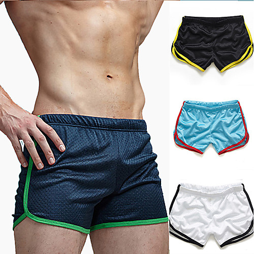 

Men's Running Shorts Marathon One-third Shorts Athletic Shorts Bottoms Stripe-Trim Fitness Gym Workout Running Jogging Exercise Breathable Quick Dry Moisture Wicking Sport Stripes White Black Blue