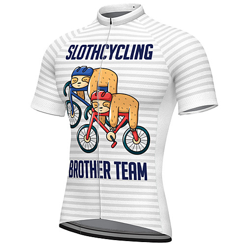 

21Grams Men's Short Sleeve Cycling Jersey Spandex White Stripes Bike Top Mountain Bike MTB Road Bike Cycling Breathable Quick Dry Sports Clothing Apparel / Athleisure