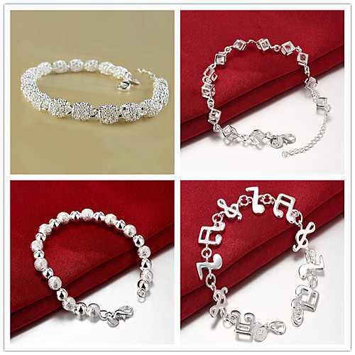 

Bracelet 3D Ball Fashion Copper Bracelet Jewelry Silver For Christmas Halloween Party Evening Gift Date / Silver Plated