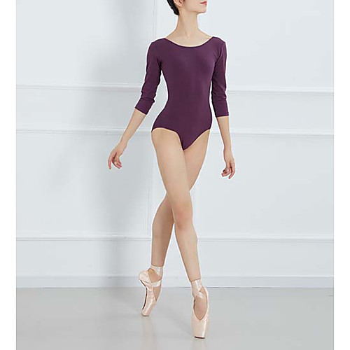 

Ballet Leotard / Onesie Solid Women's Training 3/4 Length Sleeve High Lycra