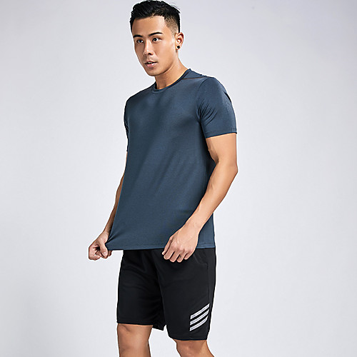 

Men's T shirt Hiking Tee shirt Short Sleeve Tee Tshirt Top Outdoor Lightweight Breathable Quick Dry Sweat wicking Spring Summer Color blue Shangqing Black Fishing Climbing Camping / Hiking / Caving