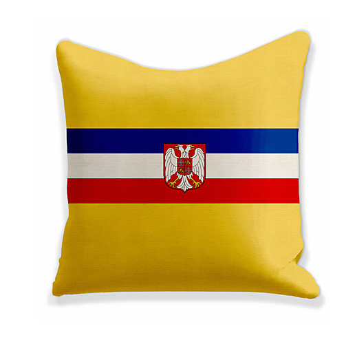 

1 pcs Linen Pillow Cover, Print Square Zipper Polyester Traditional Classic