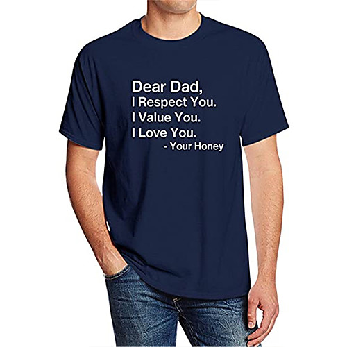 

Men's T shirt Hot Stamping Graphic Prints Letter Print Short Sleeve Casual Tops 100% Cotton Basic Casual Fashion Blue Gray