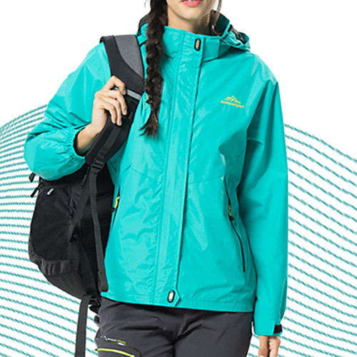 

Women's Hiking Softshell Jacket Hiking Windbreaker Outdoor Solid Color Lightweight Windproof Breathable Quick Dry Jacket Hoodie Top Full Length Visible Zipper Fishing Climbing Beach Black Purple Rose