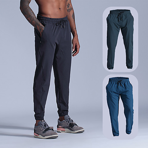 

Men's Joggers Jogger Pants Athletic Bottoms Drawstring Spandex Fitness Gym Workout Running Jogging Training Breathable Quick Dry Moisture Wicking Sport Solid Colored Black Blue Navy Blue / Athleisure