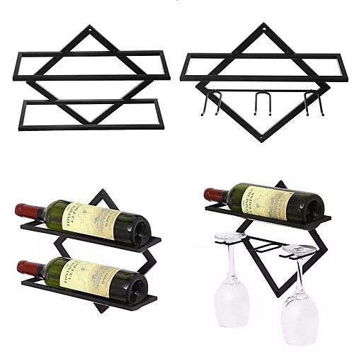 

Wine Rack 2pcs Set Wine Accessories for Barware European Style Right Angle Upside-down Wine Glass Holder